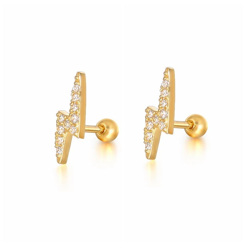 Gold Earrings | Hypoallergenic S925 Sterling Silver with Sparkly Crystal Pave Design 2