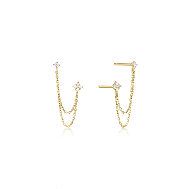 Gold Earrings for Women | Hypoallergenic S925 Sterling Silver with Rhinestones 1