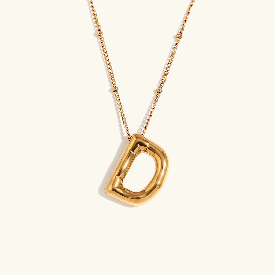 Gold Initial Necklace | 18k Gold-Plated Pendant with Hypoallergenic Design 34