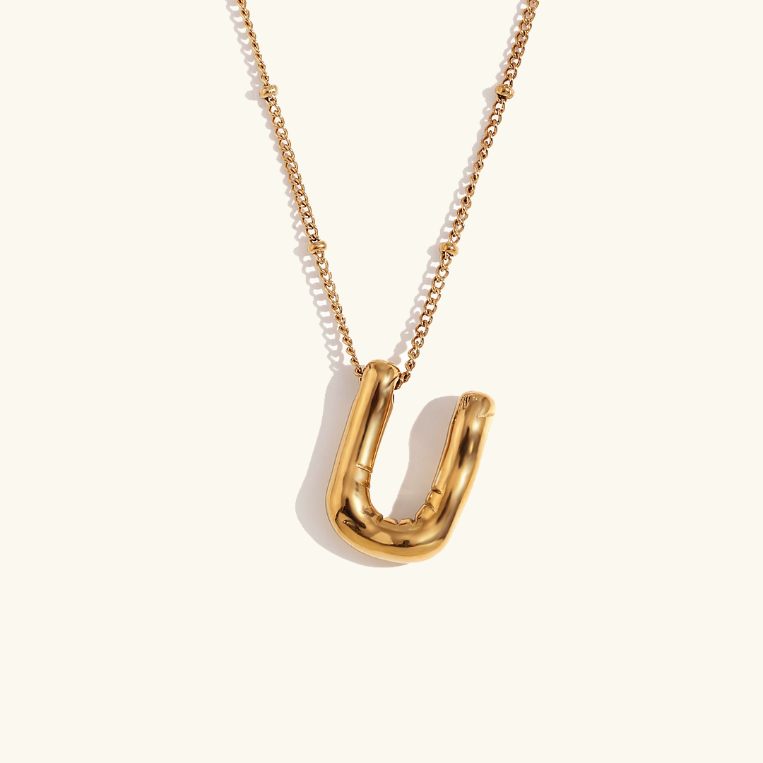 Gold Initial Necklace | 18k Gold-Plated Pendant with Hypoallergenic Design 54