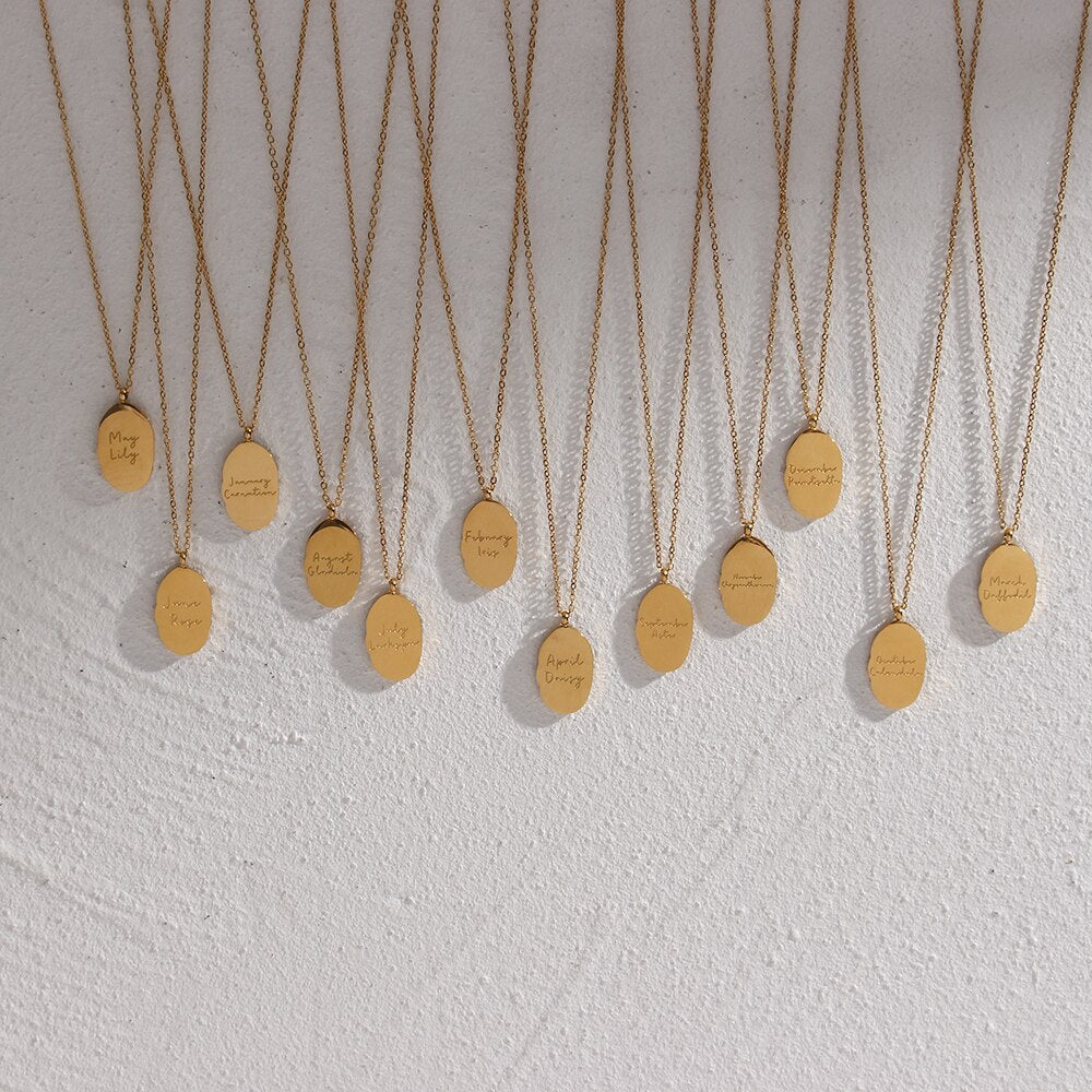 Gold Necklace | 18K Plated Stainless Steel Oval Coin with Extender 3