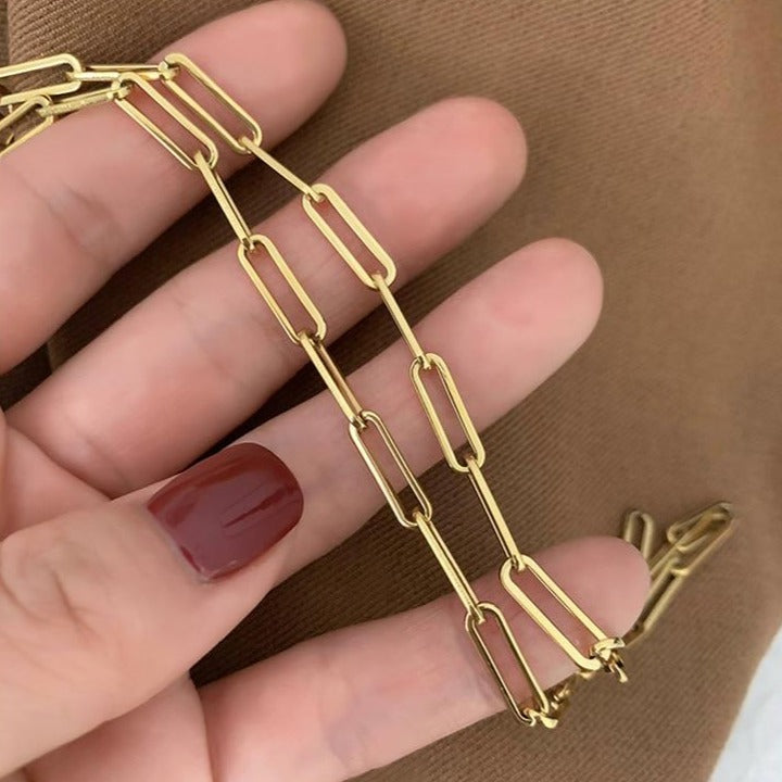 Gold Necklace | Tarnish Resistant Stainless Steel Chain with Vintage Finish 1