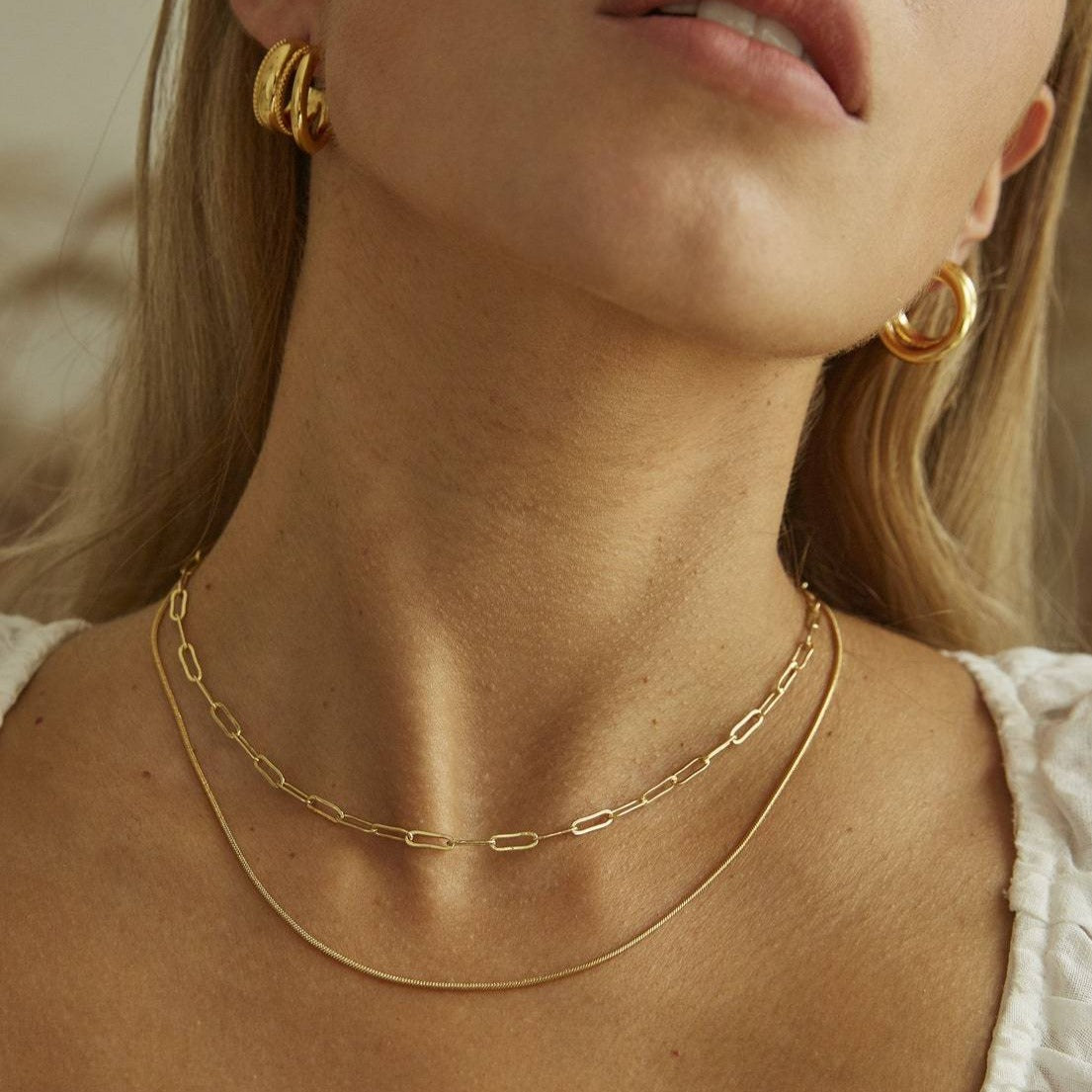 Gold Necklace | Tarnish Resistant Stainless Steel Chain with Vintage Finish 2