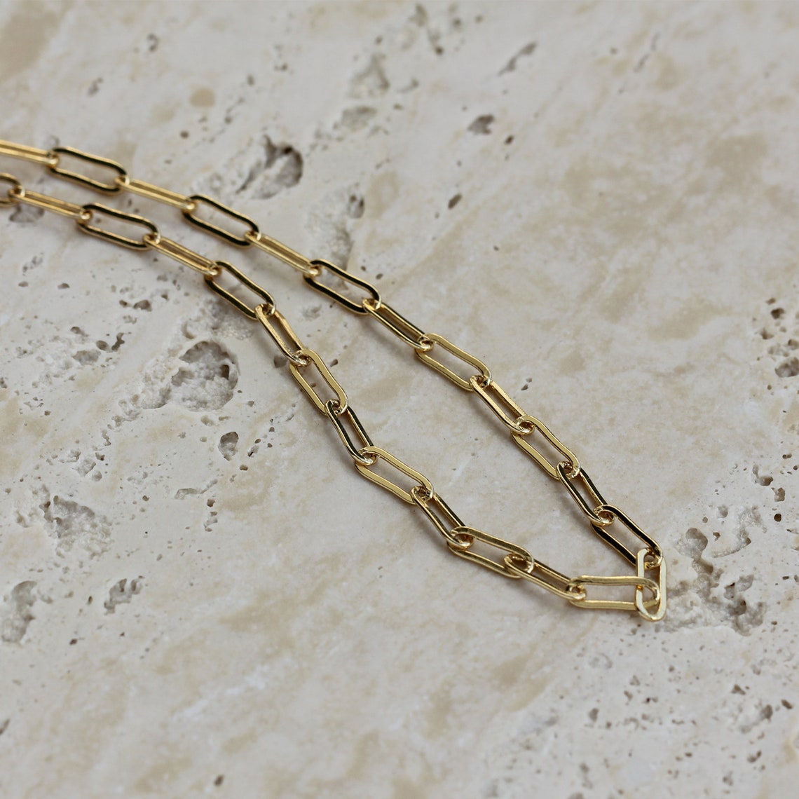 Gold Necklace | Tarnish Resistant Stainless Steel Chain with Vintage Finish 3