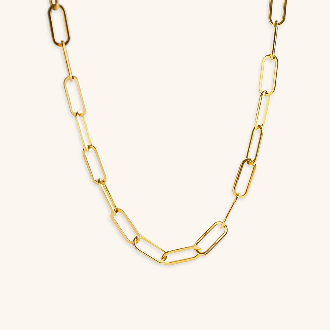 Gold Paperclip Chain Necklace | Ethically Sourced Stainless Steel with 18k Gold Plating 0