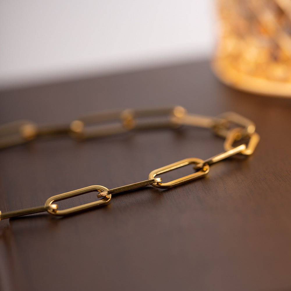 Gold Paperclip Chain Necklace | Ethically Sourced Stainless Steel with 18k Gold Plating 4