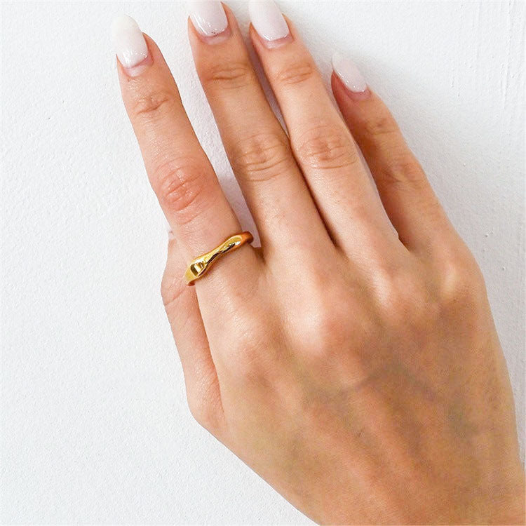 Gold Stacker Ring | Ethically Sourced Stainless Steel-Plated 14k Gold 4