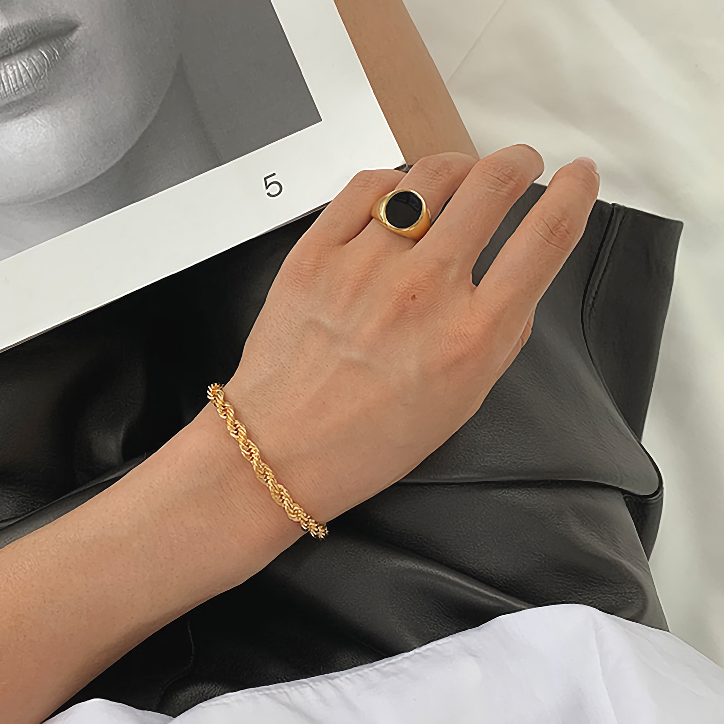 Gold Twisted Rope Chain Bracelet | Durable Stainless Steel with Hypoallergenic Finish 2