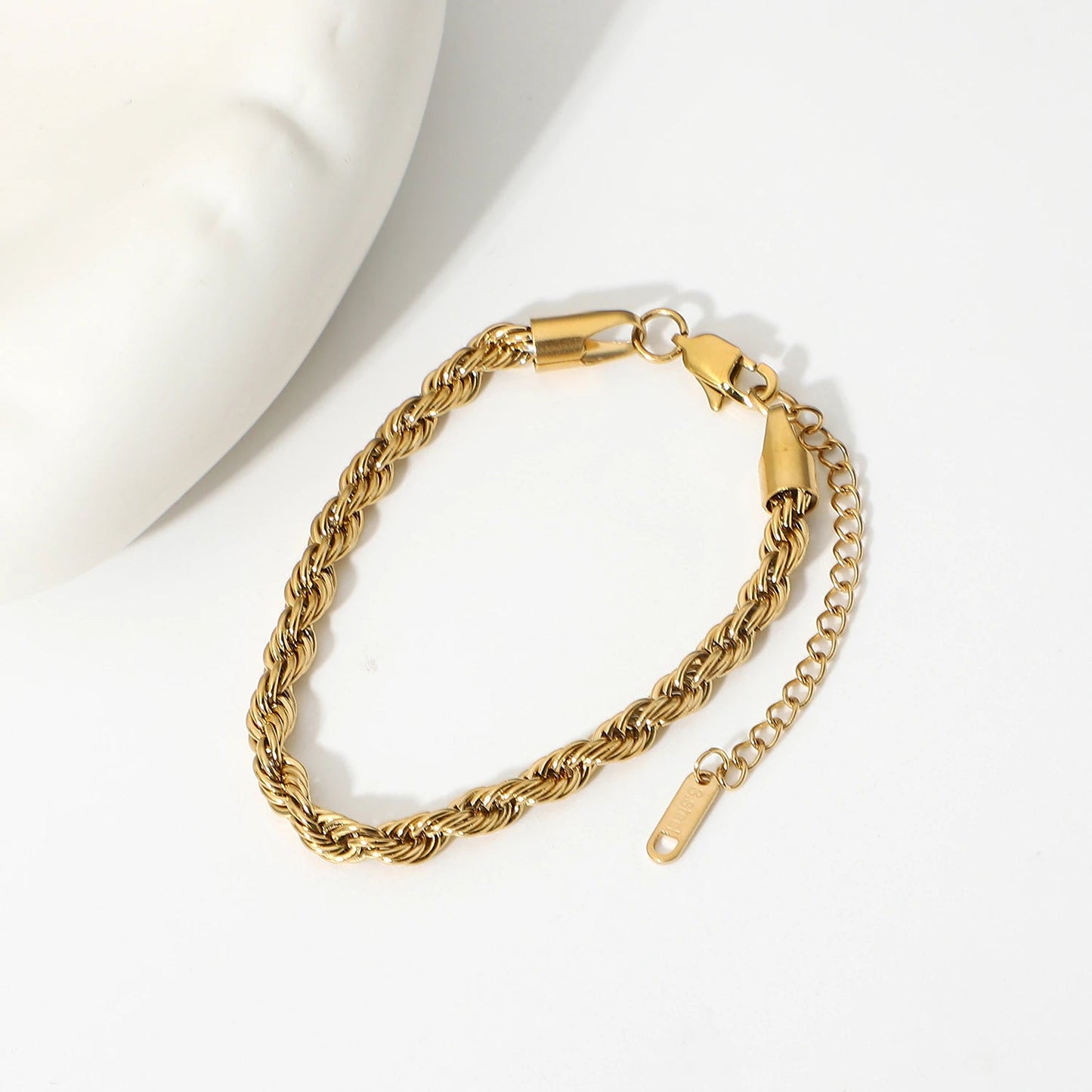 Gold Twisted Rope Chain Bracelet | Durable Stainless Steel with Hypoallergenic Finish 5