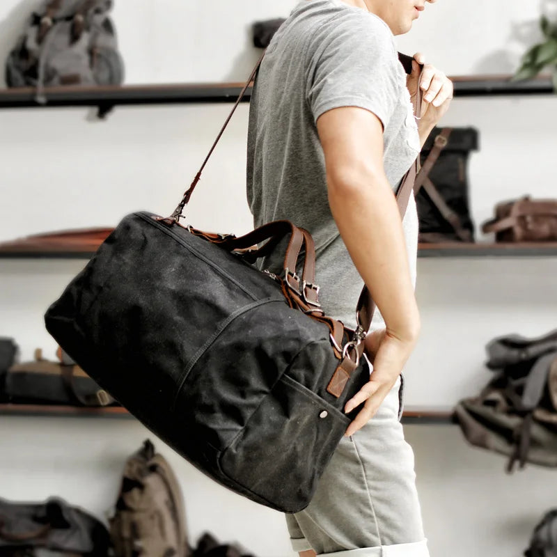 Waterproof Canvas Weekend Duffle Bag