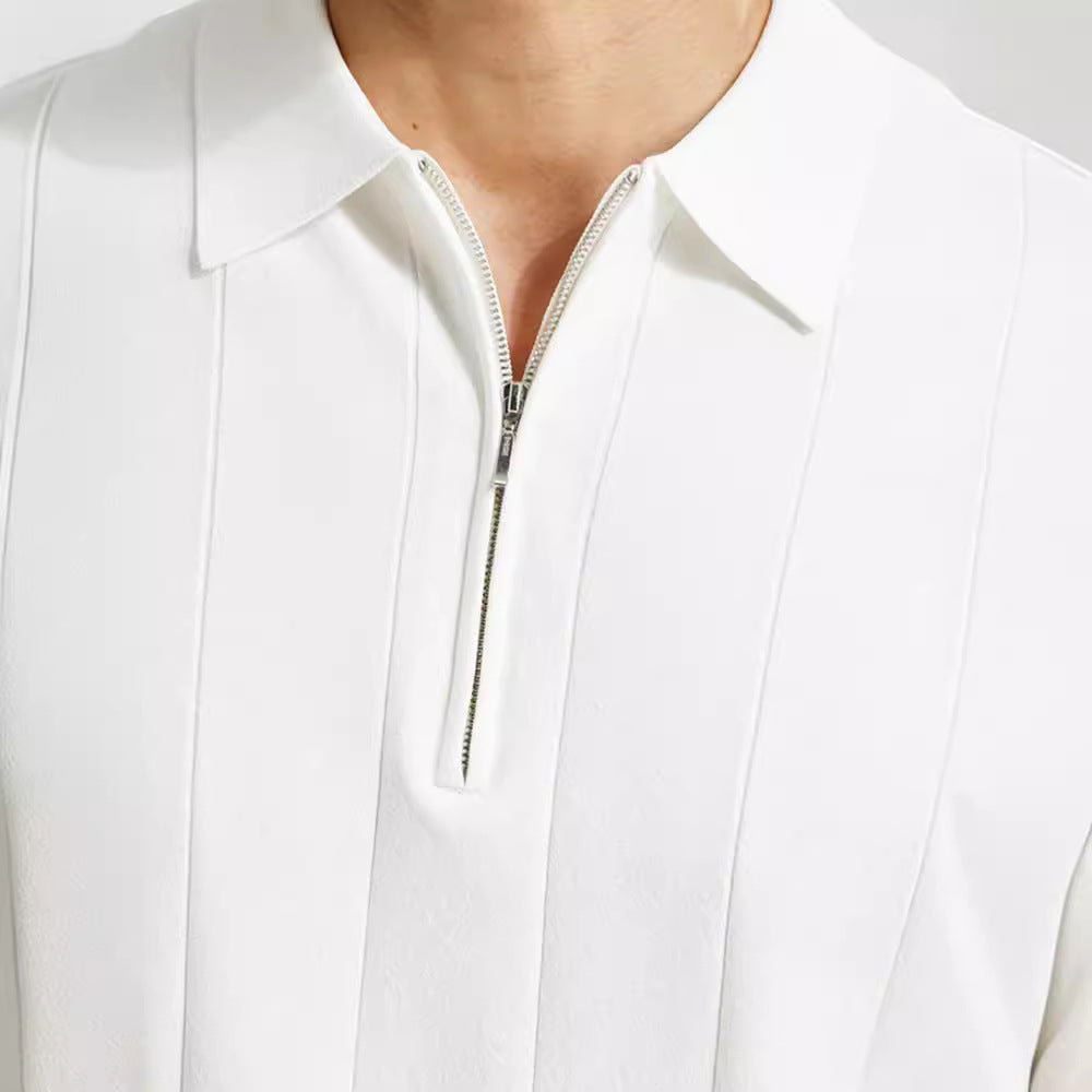 Retro Luxury Zip Polo
