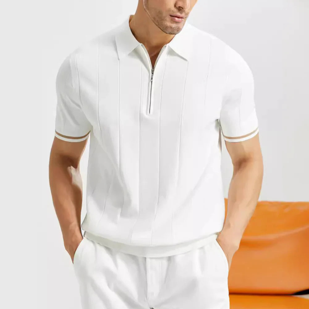 Retro Luxury Zip Polo