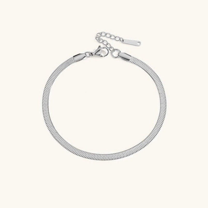 Herringbone Anklet | Elegant 18k Gold-Plated Stainless Steel 5