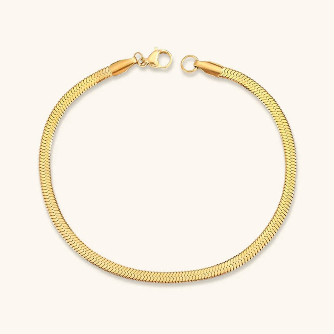 Herringbone Bracelet | Luxurious Gold-Plated Stainless Steel Accessory 0