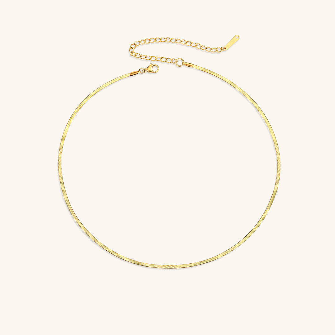 Herringbone Necklace | Ethically Sourced Stainless Steel-Plated 14k Gold 0