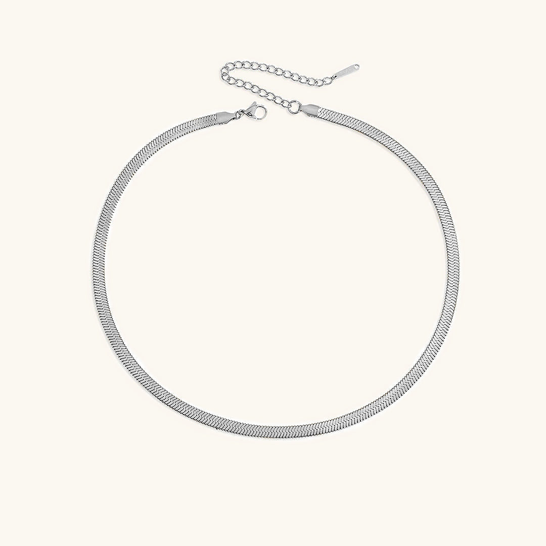 Herringbone Necklace | Ethically Sourced Stainless Steel-Plated 14k Gold 12