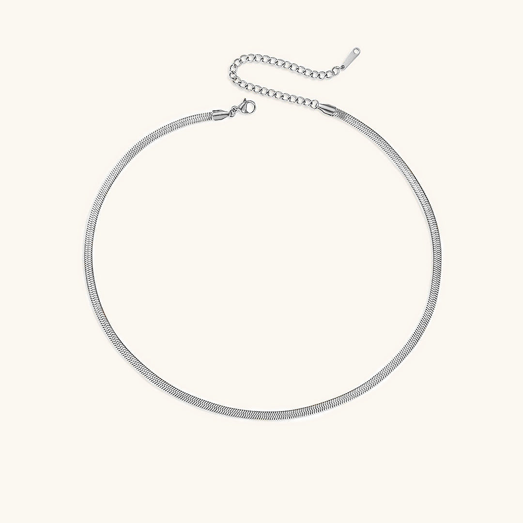 Herringbone Necklace | Ethically Sourced Stainless Steel-Plated 14k Gold 9