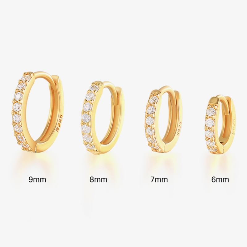 Hoop Earrings | Hypoallergenic S925 Sterling Silver with Pave CZ Stones 1