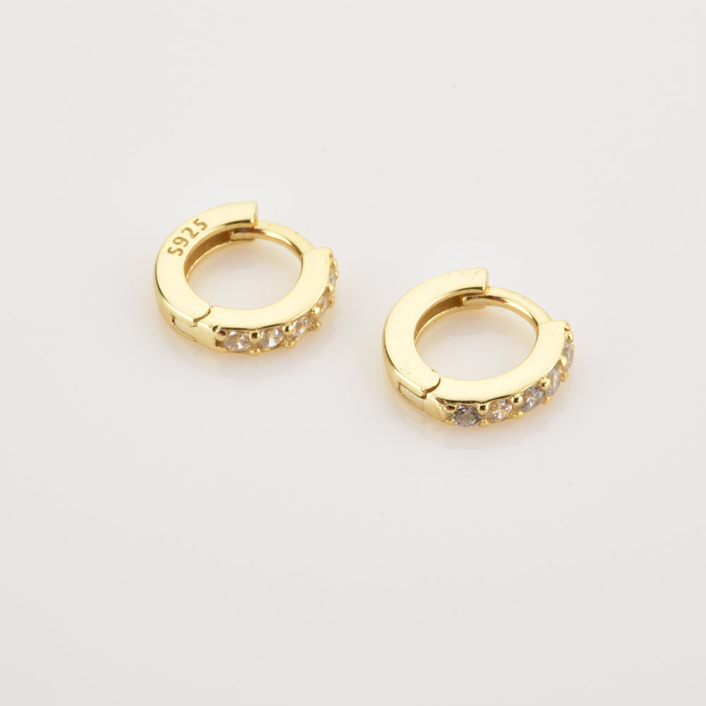 Hoop Earrings | Hypoallergenic S925 Sterling Silver with Pave CZ Stones 4