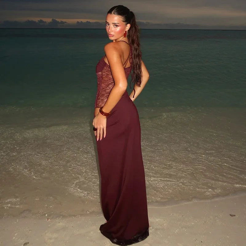 Lace Bodysuit Maxi Dress 6