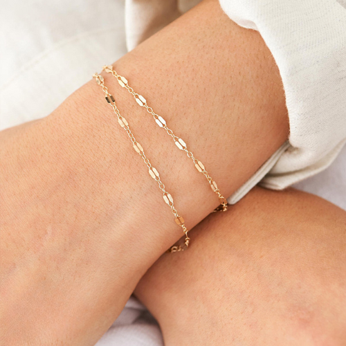 Lace Chain Bracelet | Elegant Stainless Steel-Plated 14k Gold Design 2