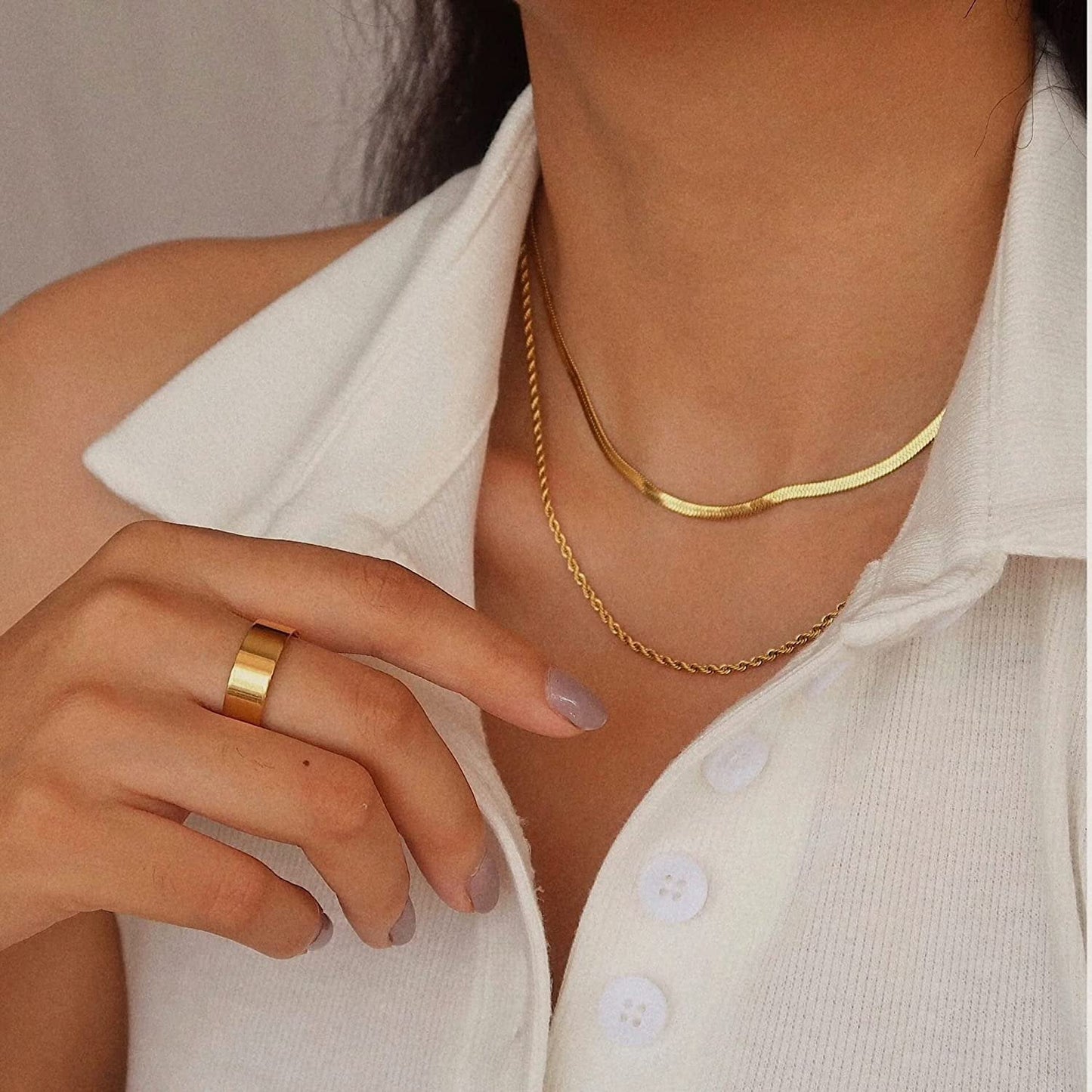 Layered Gold Chain Necklace | Ethically Sourced Stainless Steel with 18k Gold Finish 2