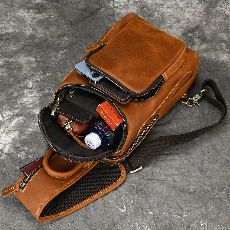 Leather Crossbody Bag | Durable Genuine Leather with Adjustable Strap 6