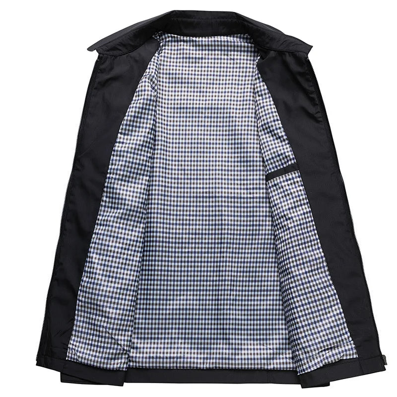 Lightweight Jacket | Modern Design with Zipper and Checkered Lining 3