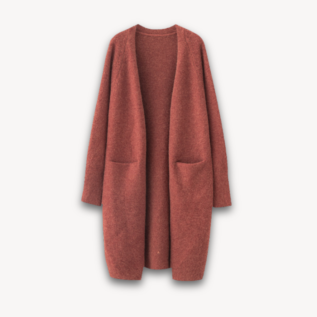 Long Open-Front Cashmere Cardigan 3