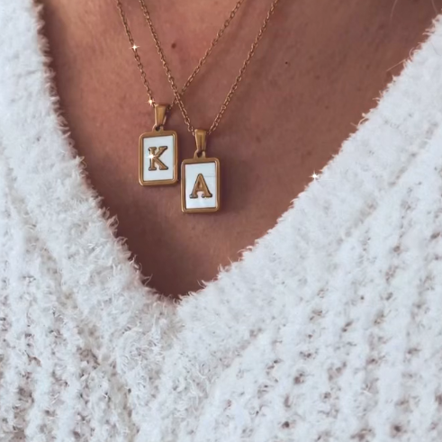 Luna Opal Necklace | Customizable Initial Charm on Delicate Chain 3