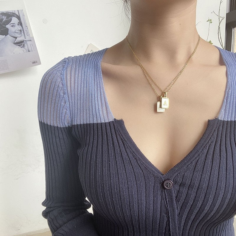 Luna Opal Necklace | Customizable Initial Charm on Delicate Chain 7