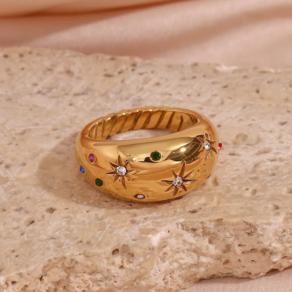 Marseille Ring | Hypoallergenic Stainless Steel with Genuine Zircon Stones 0