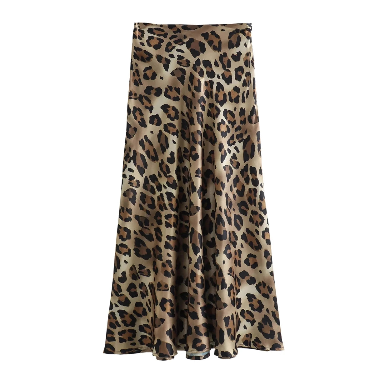 Maxi Skirt | Flowing Satin with Bold Leopard Print & Comfortable Fit 0