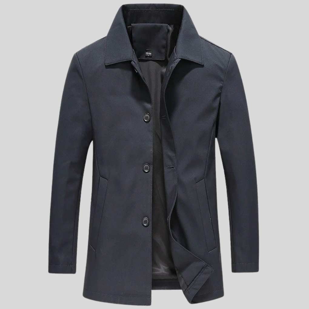 Men's Long Overcoat | Windproof Design with Modern Fit and Pockets 2