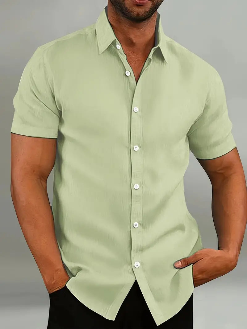 Men's Shirt | Tailored Slim Fit Short Sleeve with Classic Button Placket 5