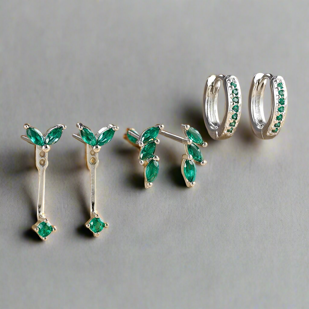 Mia Earring Set | Dainty 18K Gold Brass Vermeil with 3 Pairs 4