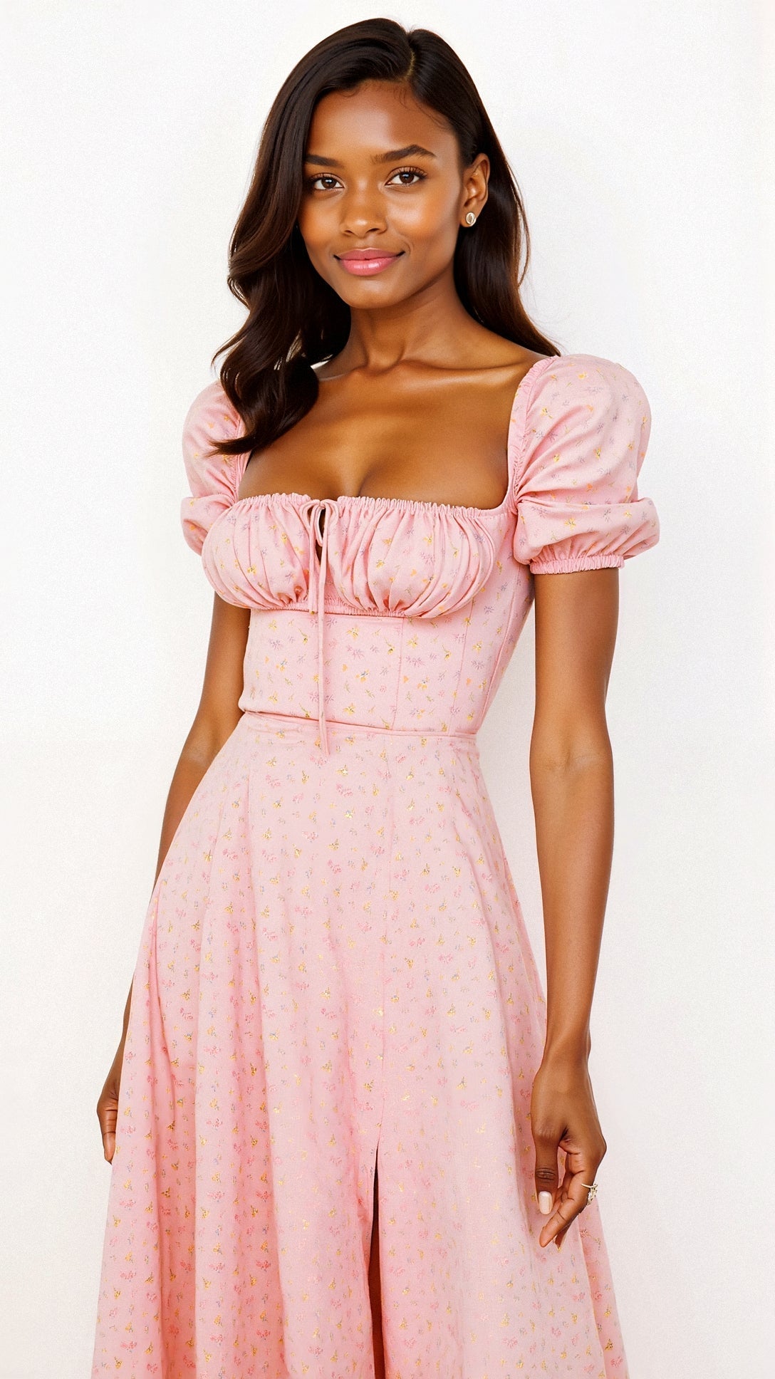 Midi Dress | Elegant Square Neckline with Flattering Silhouette 6