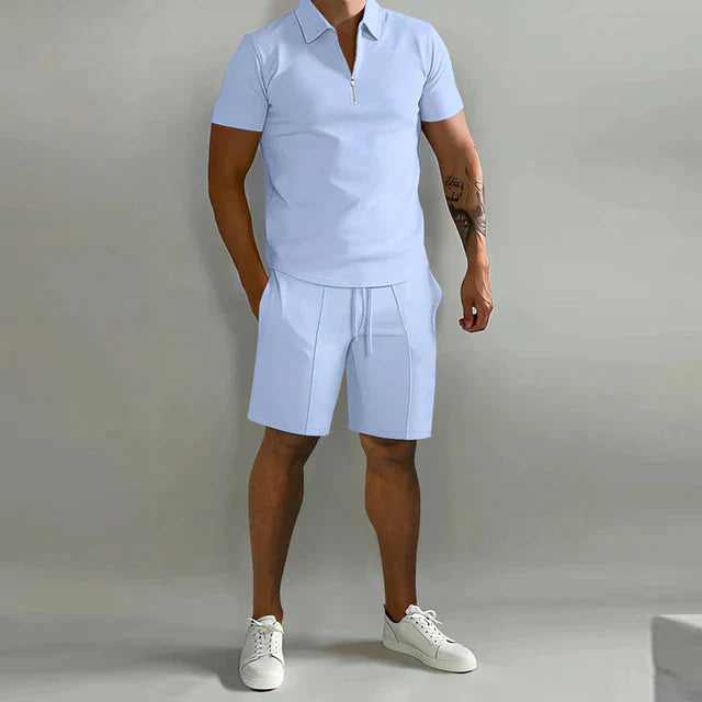 Milan Summer Polo Set | Stylish Zip Polo & Comfortable Shorts 1