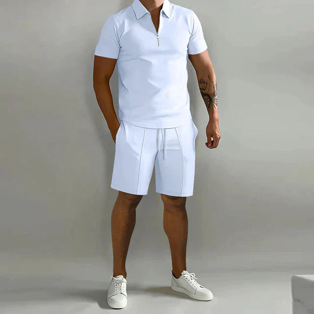 Milan Summer Polo Set | Stylish Zip Polo & Comfortable Shorts 3