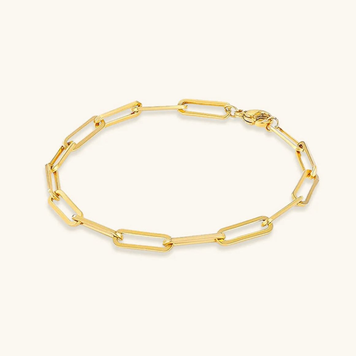 Minimalist Gold Paperclip Bracelet | Ethically Sourced Stainless Steel with 14k Gold Plating 0