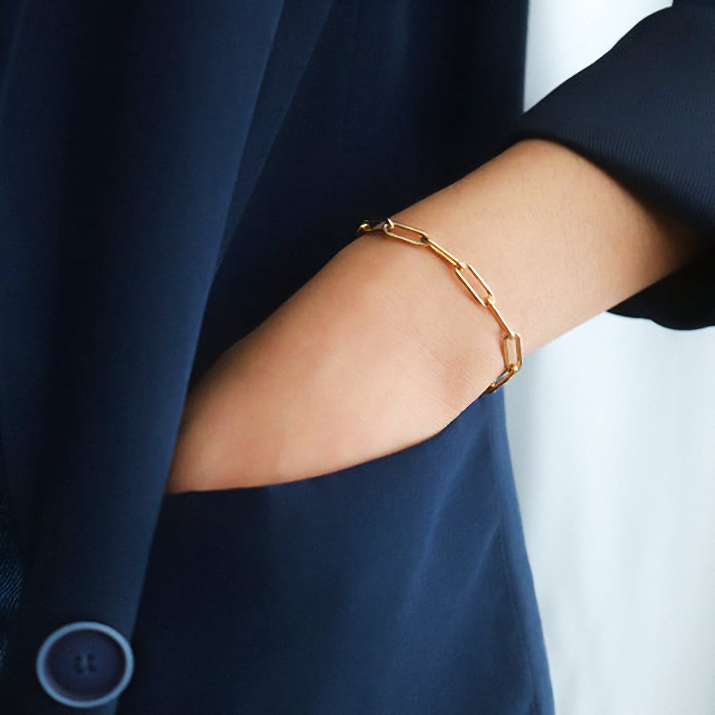 Minimalist Gold Paperclip Bracelet | Ethically Sourced Stainless Steel with 14k Gold Plating 2