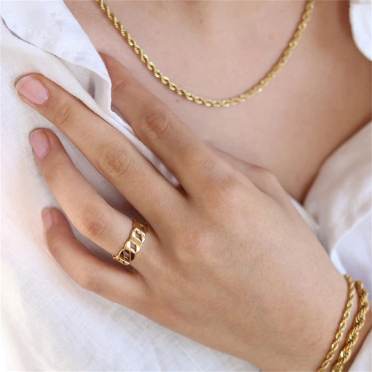 Minimalist Gold Ring | Ethically Sourced Stainless Steel-Plated 14k Gold 3