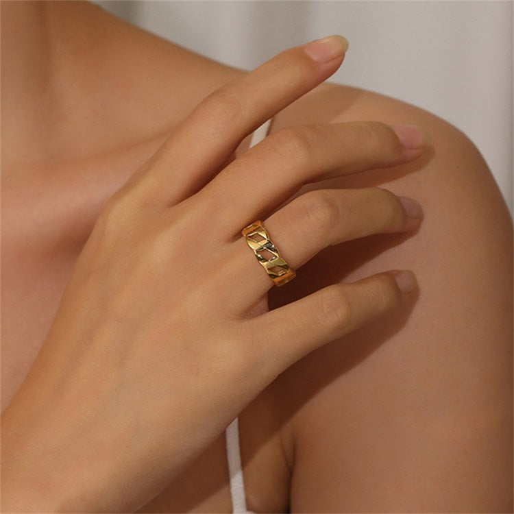 Minimalist Gold Ring | Ethically Sourced Stainless Steel-Plated 14k Gold 4