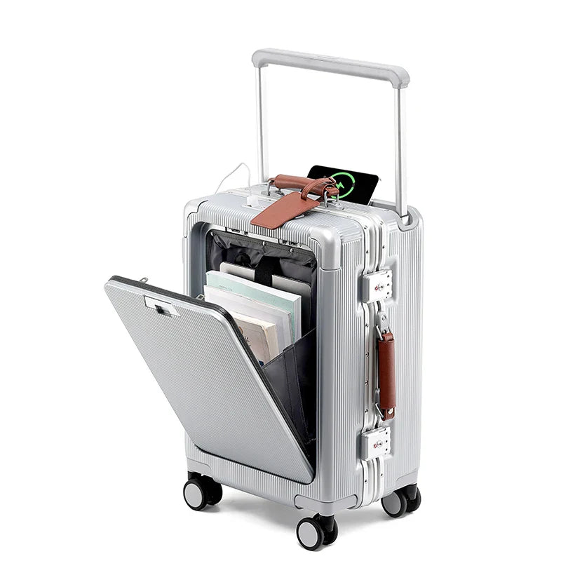 Multi-Function Carry-On Suitcase | Front Opening Design with TSA Lock and USB Charging 1