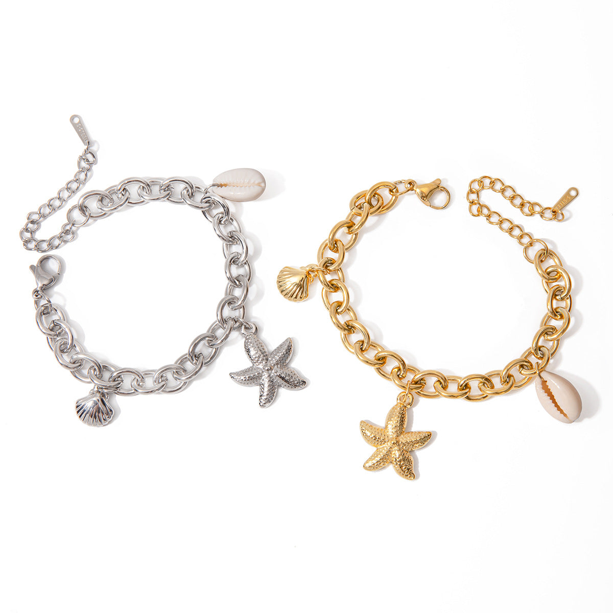 Ocean-Inspired Bracelet | Hypoallergenic Gold Chain with Sea Pendants 7