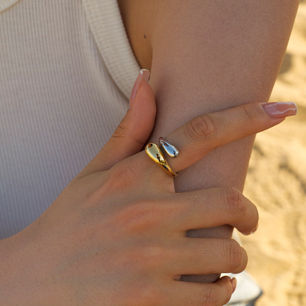 Open-Ended Gold Ring | Hypoallergenic Stainless Steel with 18k Plating 1
