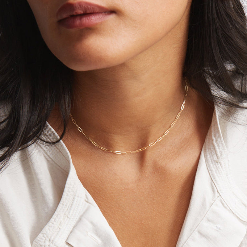 Paperclip Chain Necklace | Elegant Stainless Steel-Plated 14k Gold 1