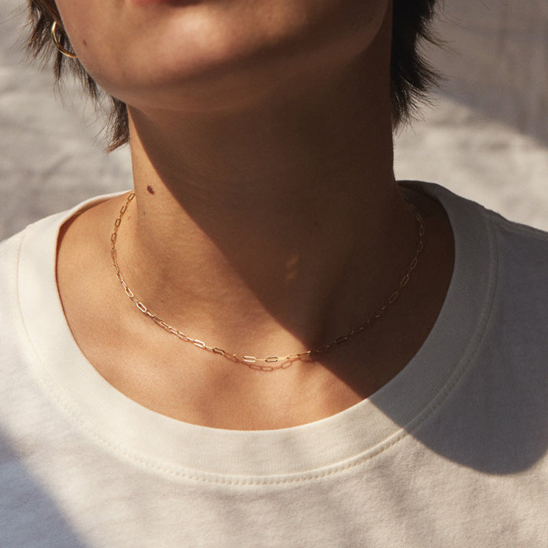 Paperclip Chain Necklace | Elegant Stainless Steel-Plated 14k Gold 2