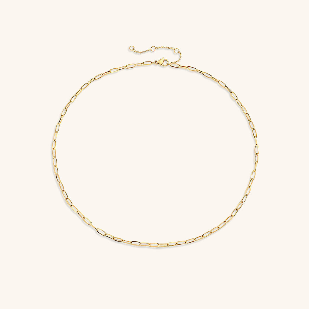 Paperclip Chain Necklace | Elegant Stainless Steel-Plated 14k Gold 4