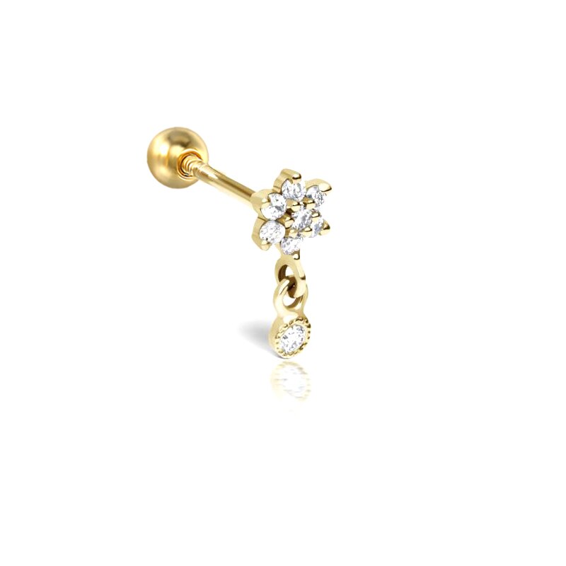 Pave Drop Stud Earrings | Hypoallergenic S925 Sterling Silver with 18K Gold Plating 0